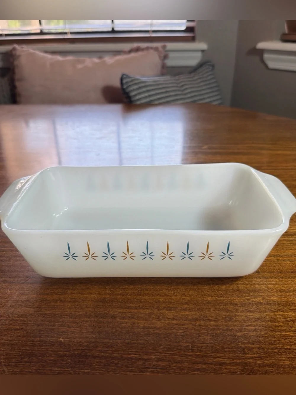 Anchor Hocking Fire King Loaf Pan  Candle Glow Atomic